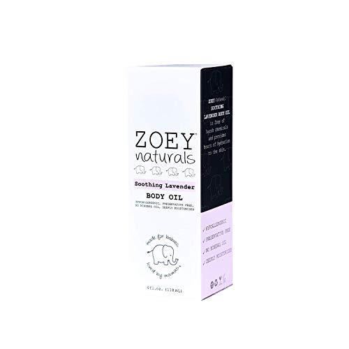 Absolutely Natural Zoey Naturals - Soothing Lavender Body Oil for Kids and Babies, Calming, Moisturizing, Hydrating, Made in USA