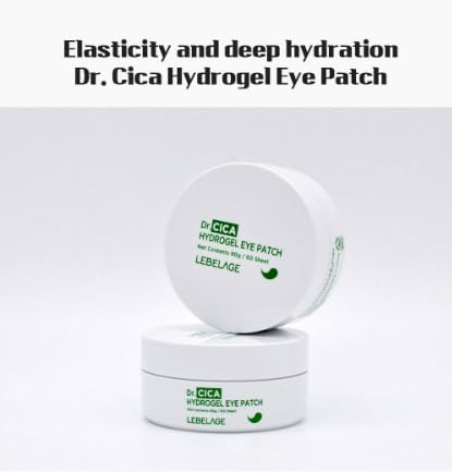 LEBELAGE Eye Patch Hydrogel 60 Sheets | Cooling Hydrogel Under Eye Patches with Gold | Moisturizing Eye Care for Daily Skincare Routine (Cica)