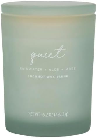 Quiet 2-Wick Spa Jar Candle (Rainwater + Aloe + Moss) Scented, 15.2oz.