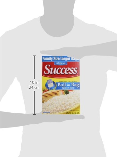 Success Boil-in-Bag Rice, White Rice, 32-Ounce Box, Pack of 6 | Precooked rice bag for quick and easy meals, stovetop or microwave, ready in 10 minutes, gluten-free, kosher, non-GMO