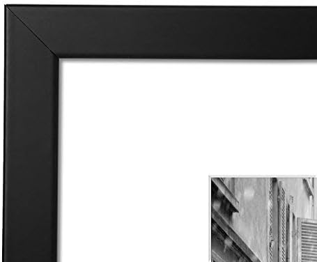 Americanflat 11x13 Picture Frame with Shatter-Resistant Glass - Use as 8x10 Frame with Mat or Display 11x13 Photo Without Mat - Signature Collection - Picture Frames for Wall Display - Black | Shatter-resistant glass, hangs vertical or horizontal, sawt...