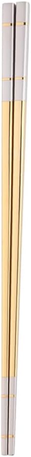 Reusable Stainless Steel Chopsticks,Dishwasher Safe , Easy to Use(1 pairs,Gold)