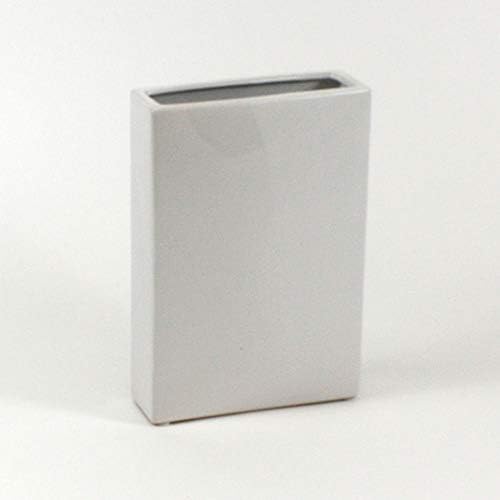 WGV Rectangle Block Ceramic Vase Bulk 8" x 2.5" x 12"H White Tall Narrow Planter Terrarium Floral Centerpiece for Wedding Event Home Decor 6 Pieces