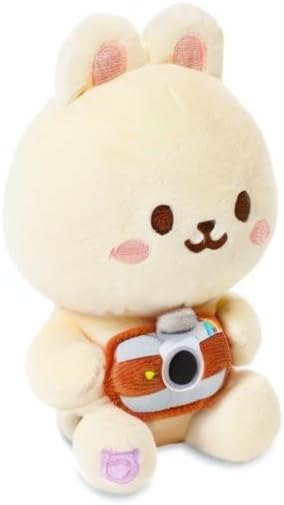 Anirollz Stuffed Animal Plush Toy – 6" Small Sitting Plush Doll Soft, Squishy, Warm, Cute, Comfort, Safe Birthday Bunny Rabbit Character with Camera Bunniroll
