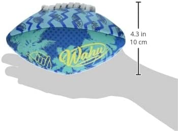 Wahu 100% Waterproof Mini Beach Football with Real Laces for in and Out of Water Play, 6.5" Outdoor Mini Football for Pool and Beach Games, Blue/Teal