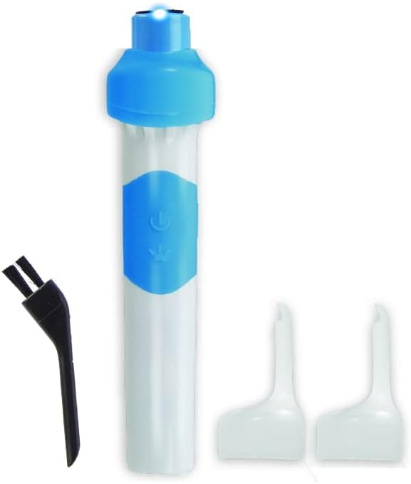 Wax Extract Ear Wax Remover w/ 2 Flexible Tips, LED Light, & Cleaning Brush | Safe, Effective Ear Wax Vibration & Vacuum to Gently Remove Wax Buildup | Premium Ear Suction Vacuum for Adults & Kids