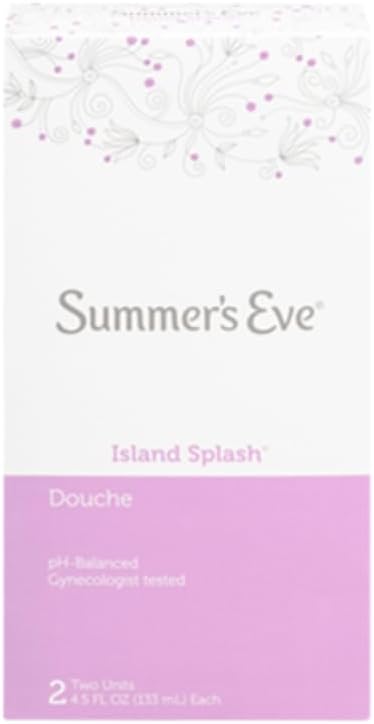 Summer’s Eve Island Splash Feminine Cleansing Douche, Odor Control, pH Balanced, Gynecologist Tested, Fresh Scent, 4.5 Ounce Each, 2 Count (Pack of 9)