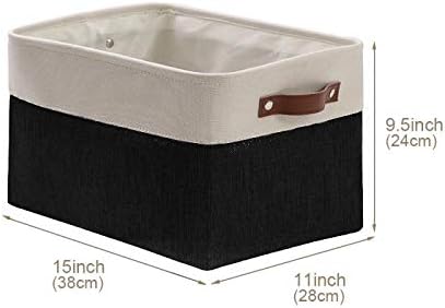 DECOMOMO Storage Bins, Large Fabric Storage Baskets for Shelves 3 Pack | 15 x 11 x 9.5 inches Decorative Linen Closet Organizers (Mixed Neutral)