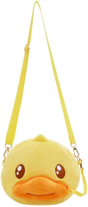 B.DUCK Plush Purse Crossbody Bags Kawaii Handbag with Zipper Cute Duck Shoulder Bag Coin Wallet Toy Purse for Gifts