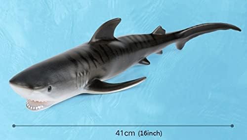 Simulated Ocean Big Animal,One pc 15Inch Soft Filled Rubber Sea Educational Toys (Tiger Shark)