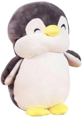 Stuffed Penguin Animal Plush Toys 12 Inch Gray Animal Stuffed Plushies Super Soft Cute Cuddly Pillow Cushion Stuff Dolls Birthday Gifts for Children Kids Boys Girls Room Decor Bedtime, 12Inches