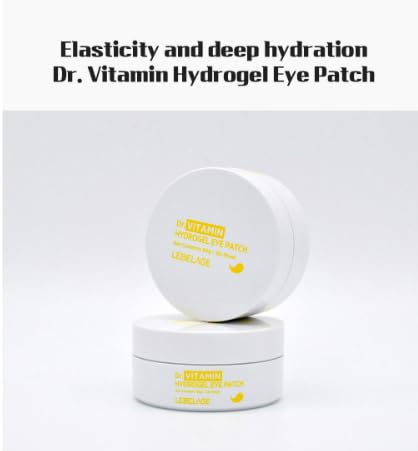 LEBELAGE Eye Patch Hydrogel 60 Sheets | Cooling Hydrogel Under Eye Patches with Gold | Moisturizing Eye Care for Daily Skincare Routine (Vitamin)