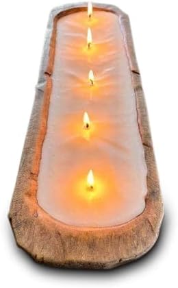 Red Barn Candle Company Wood Dough Bowl Candles | 100% Natural Soy Wax & Essential Oil Infused | Odor Eliminating + Pet Safe | Scented Candle Gifts for Men & Women (Salted Caramel, 5-Wick)