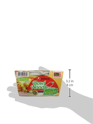 Nongshim Ramen Noodles, Gourmet Instant Ramen bowl, Premium Microwavable Noodle Soup, Kimchi, 3.03 Ounce (Pack of 2)