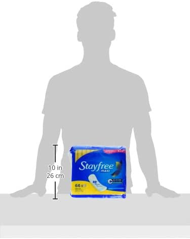 Stayfree Maxi Regular Pads for Women, Wingless, Reliable Protection and Absorbency of Feminine Periods, Scented, White, 66 count