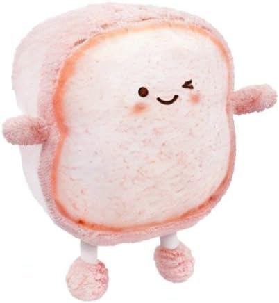 Toast Bread Pillow Funny Food Plush Toy Pillows Small Cute Stuffed Plush Sofa Pillow (Toast Bread, Pink)