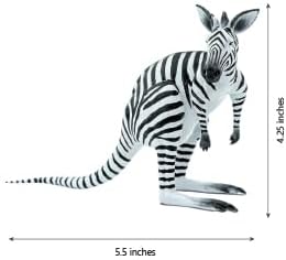 Randimals Zebra Style Kangaroo Figurine Toy 5”, Premium Hard Rubber Animal Action Figure Toy, Hybrid Friend Encourages Adventure & Imagination