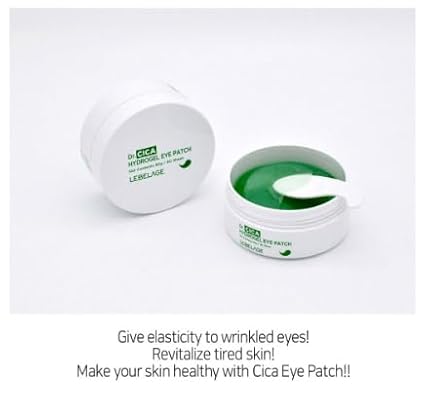 LEBELAGE Eye Patch Hydrogel 60 Sheets | Cooling Hydrogel Under Eye Patches with Gold | Moisturizing Eye Care for Daily Skincare Routine (Cica)