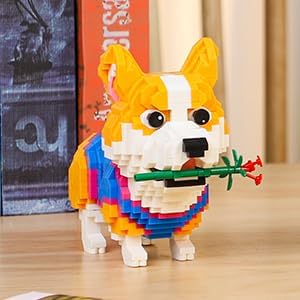 QLT QIAOLETONG Cute Animal Micro Mini Building Blocks Kit, Corgi Dog Micro Bricks Building Toys for Adults, Party Favors for Kids 12-14+ Years Old, Birthday, Carnival Prizes (997 PCS)