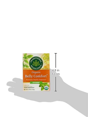 Traditional Medicinals Tea, Organic Belly Comfort Peppermint, Promotes Healthy Digestion, 16 Count (Pack of 3)