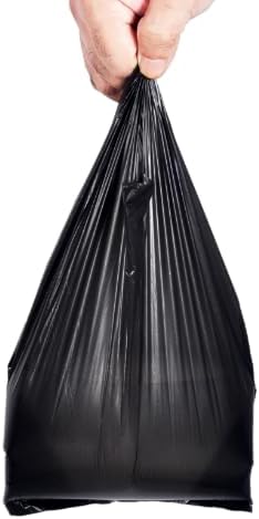 Pack of 200 - Black - Large Size - 8" x 13" x 16" - Leak Proof Disposable Plastic Bags For Sanitary Pad, Adult Diaper and Pet Waste Disposal bags.