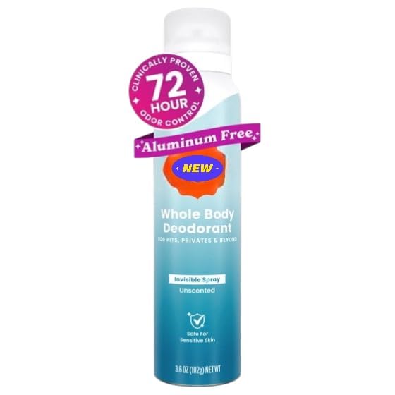 Lum!e Whole Body Deodorant Spray for Women, Aluminum Free Odor Control Formula, Unscented Long Lasting Freshness for Daily Personal Care, 3.6 oz (pack of 1)