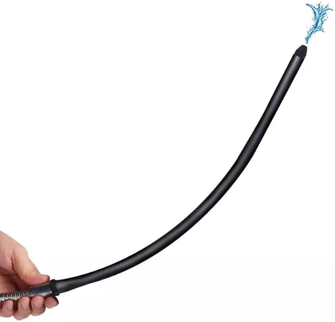 Silicone Nozzle Enema Attachment Reusable Douche Black Hose Nozzle (9.8 in)
