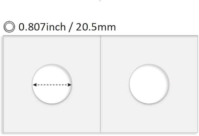 Boen 1000Pcs 20.5mm (0.8inch) Coin Flips, Coin Holders Designed for Penny and Dime Coins, Cardboard Coin Flips for Coin Collectors