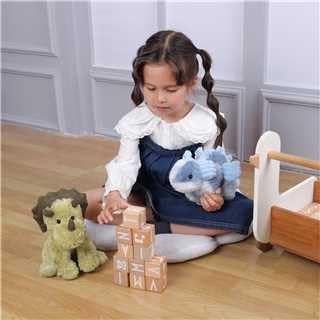 Apricot Lamb Toys Plush Green Dinosaur Triceratops Stuffed Animal Soft Cuddly Perfect for Child (Green Dino,9 Inches)