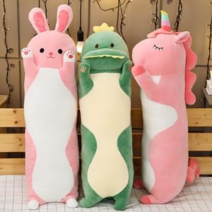 Long Unicorn Plush Toy, Soft Stuffed Animal, Cute Hugging Pillow, Plushie for Kids & Girls (Unicorn, 110cm)