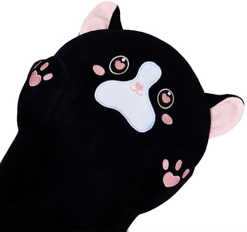 Long Cat Body Pillow for Kids, Cute Cat Stuffed Animals Gifts for Girls, Long Cat Plush Toy for Birthday, Soft Cat Plushies Pillow (AngelCat Pink, 43.3in/110cm)