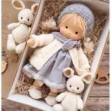 Waldorf Doll Handmade, Handmade Waldorf Doll, 12 inch Vintage Crocheted Doll (19)