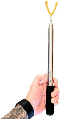 Disc Golf Discs Retriever (Telescopic Pole Disc Grabber) (+Hook) Extendable Accessories and Frisbee Golf Gifts by Gripley's (16 Ft Extension)