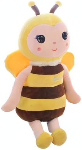 BABOLI Emotional Support Bee Stuffed Animal with Smile Face and Yellow Wings Soft Plush Fuzzy Bumblebee Toy Pillow Pretty Sweet Gifts for Honey Kids or Stuff Collection 12 Inches