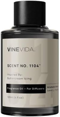 VINEVIDA [4 Fl Oz] Scent NO. 1104 Fragrance Oil for Cold Air Diffusers, Aromatic Notes of Buttercream Frosting, Creamy & Fresh Bakery Essential Oils for Diffuser Oil Refill & Air Freshener Room Spray