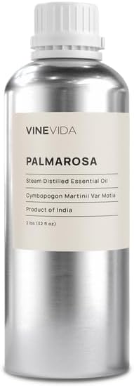 VINEVIDA Palmarosa Essential Oil - 32 oz - Undiluted - DIY Candle Scents - Bulk for Soap Making