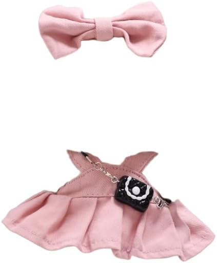 3 Set 17 cm Doll Clothes - 6.7 Inches Cute Dolls Dress - Premium Fashion Accessories, Doll Clothes+Overalls+Glasses Style Bundle,Gifts for Lovers (Style-E)