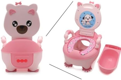 SMT- Potty Training Seat, Cute Pink Bows Baby Kids Portable Bear Blue Potty Training Seat Toddler Lovely Toilet Seat Stool Chair Travel [P/N: ET-BABY003A-PINK]