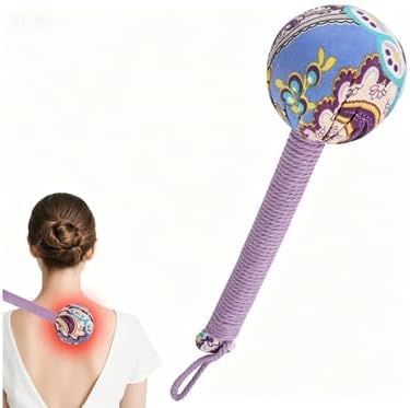 lefeke Manual Massage Hammer, Mugwort Massage Hammer, Handheld Body Percussion Tool for Back Neck Shoulder Leg Muscle Relief 26cm-Purple