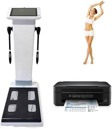 10.1 inch HD Touchscreen Body Composition Monitor - Bioimpedance Analysis Machine with Ultrasonic Height Measurement for Weight Control & Fat Analysis | Health Management Tool