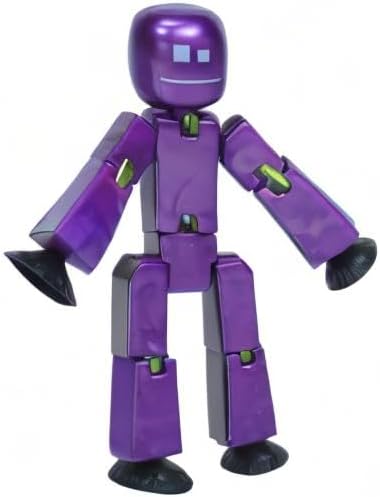 Zing StikBot Single Pack - Includes 1 StikBot - Collectible Action Figures and Accessories, Stop Motion Animation, Ages 4 and Up (Metal Eggplant)