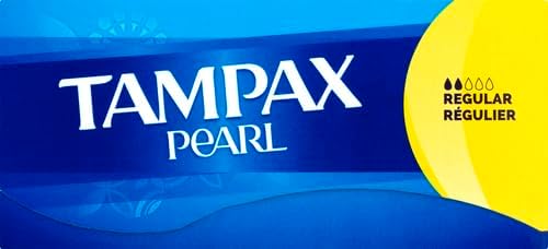 Tampax Pearl Tampons with Plastic Applicator, Regular Absorbency, Fresh Scent, 36 Count