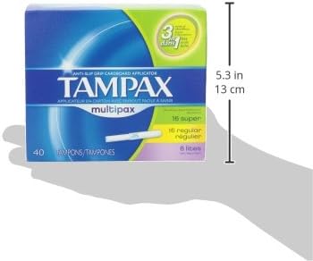 Tampax Cardboard Applicator Tampons, Multipack, Light/Regular/Super Absorbency, Unscented, 40 count - Pack of 3 (120 Total Count)