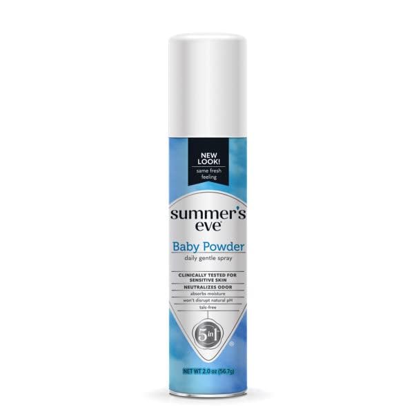 Summer’s Eve Baby Powder Feminine Freshening Spray, Daily Gentle Intimate Deodorant, Neutralizes Odor, pH Balanced, Talc Free, Sensitive Skin, 2 Ounce (Pack of 9)