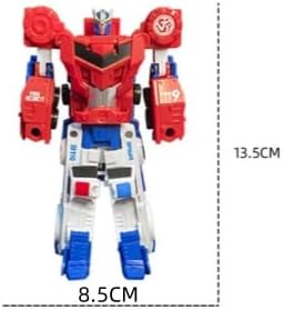 Magnetic Morphing Combination Robot Police Car Fire Truck Action Fiqure Transform Robot Toy for Boys,Girls,Teens, Adults…