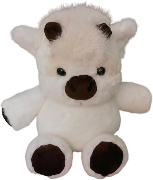 17" Highland Cow Plush Toy - Ultra Soft Stuffed Animal, Cute Scottish Cow Plushie for Nursery Decor & Kids Gift(White)