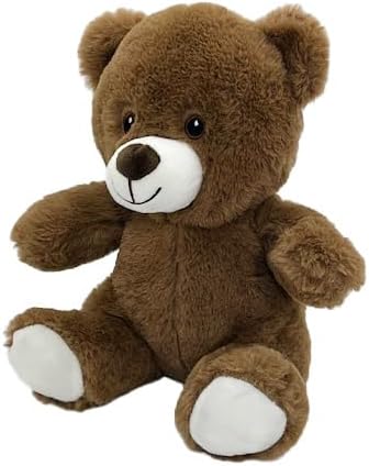 Anico 10" Plush Brown Teddy Bear with Embroidered Eyes | Soft Stuffed Animal, Perfect Bear Plush Toy for Kids, Toddlers, and Babies | Toy for Gifts, Nursery Decor, and Playtime!