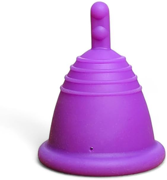 Most Customizable Menstrual Cup with Stem Handle | MeLuna Me Luna | Comfortable Period Cup Reusable Cup | Tampon Pad Alternative for Low Cervix | Shorty (Purple - Medium)