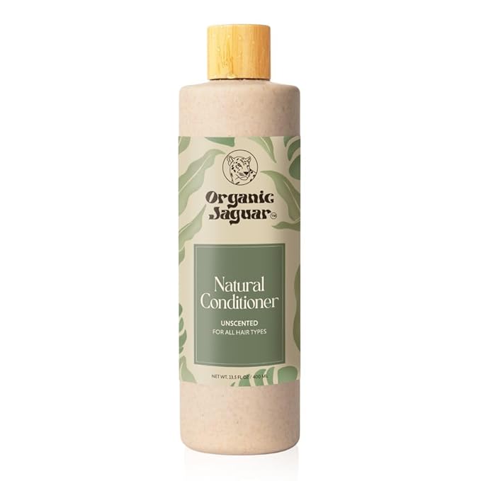 Organic Jaguar All Natural Unscented Conditioner for Hair Care, Sulfate Free Conditioner with Vitamin E, Castor, Argan and Almond Oil, Rosemary and Peppermint Scent, For All Hair, 13.5 fl oz
