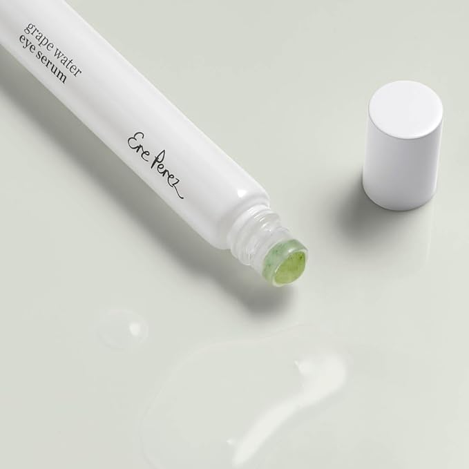 Ere Perez - Grape Water Eye Serum | Decongest, De-Puff, Tone Eye Area | Visibly Smooths + Softens Fine Lines | Peptides, Amino Acids | Vegan, Cruelty-Free, Clean Beauty (0.3 fl oz | 8 mL)